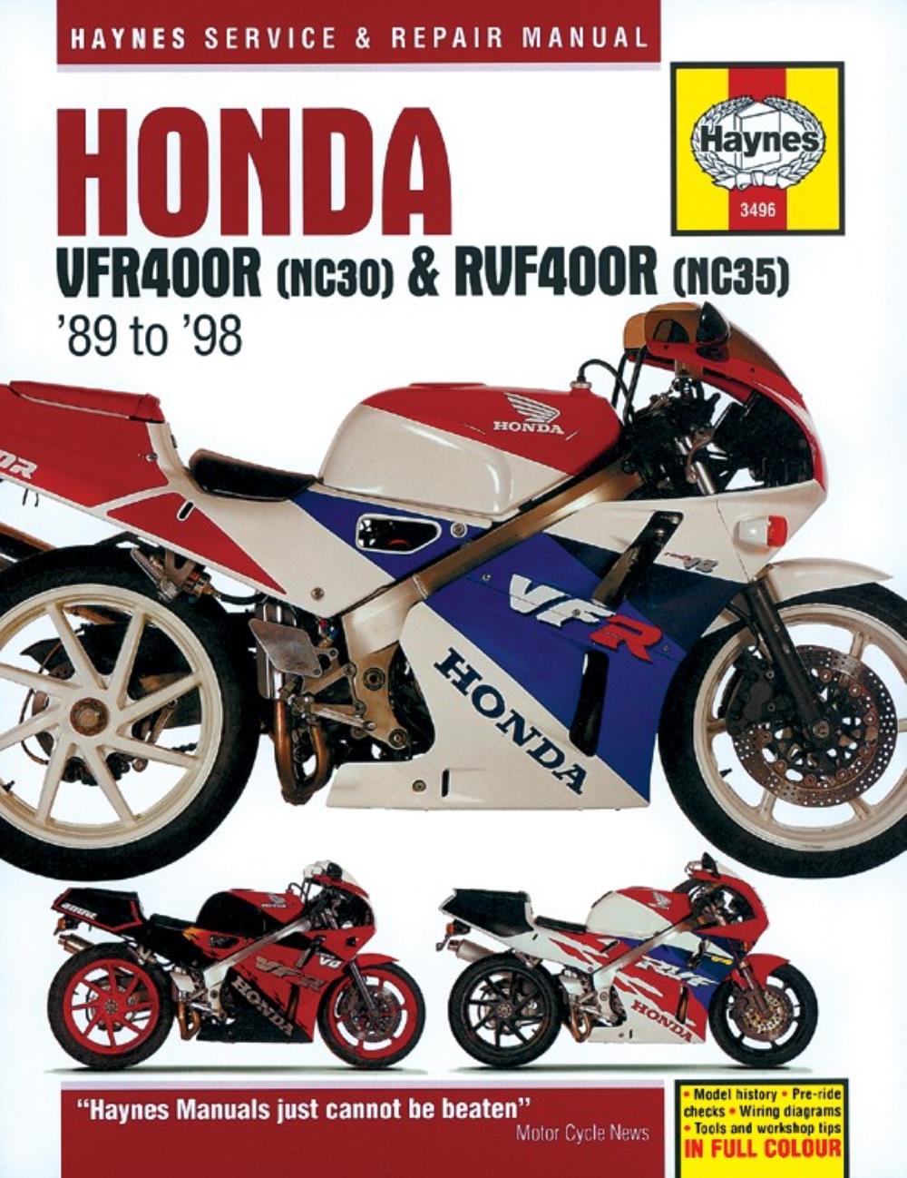 Manual Haynes For 1990 Honda Vfr 400 R3l Nc30 Ebay