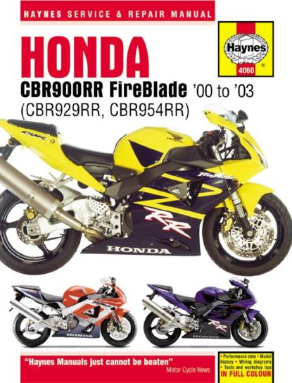 Picture of Manual Haynes for 2003 Honda CBR 900 RR3 Fireblade (SC50) (954cc)