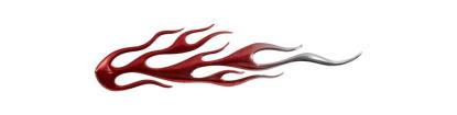 Picture of Flame Trim 120mm x 40mm Adhesive Red to Chrome (Pair)