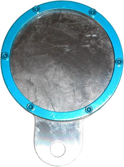 Picture of Licence Tax Disc Holder Service Round Blue Rim 6 Studs Silver Back