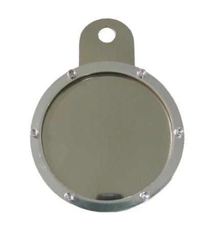 Picture of Tax Disc Holder Round Silver Rim 6 Studs Silver Backing