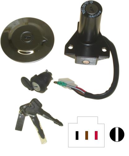 Picture of Ignition Switch Lock Set Yamaha YBR125 2005-2006 (4 Wire)