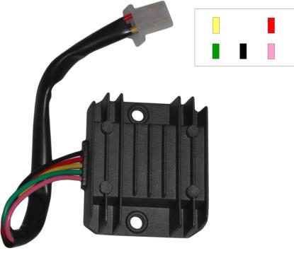 Picture of Regulator / Rectifier 5 Wire Green, Red, Pink, Yellow, Black (Femal