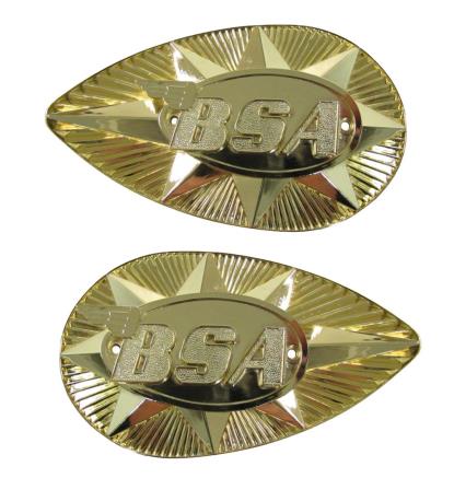 Picture of Tank Badges Gold Pear Shape as fitted to BSA B25/A65 (Pair)