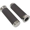 Picture of Grips Foam Black Chrome Ends to fit 7/8" Handlebars (Pair)