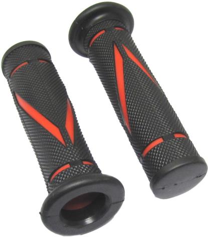 Picture of Grips Diamond Black with red cut out to fit 7/8"Handlebars (Pair)