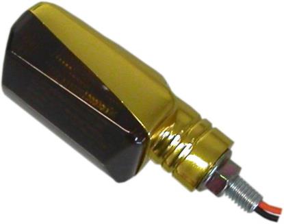 Picture of Complete Indicator Mini Gold Aluminium Short With Amber & Smoked Lens