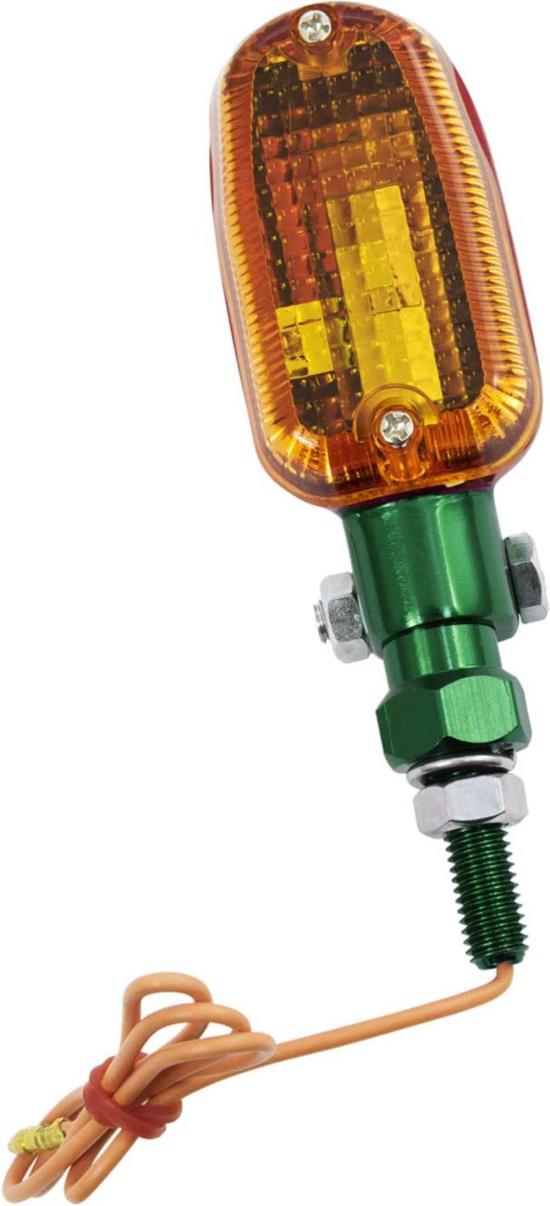 Picture of Indicator Medium Aluminium Green Short with Amber/Smoked Lens