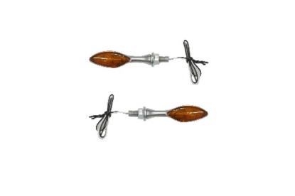 Picture of Complete Indicator Mini Eagle Eye Silver 8mm Thread Size(Amber) (Pair)