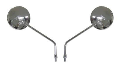 Picture of Mirrors 8mm Chrome Round Left & Right Early Yamaha Style (Pair)