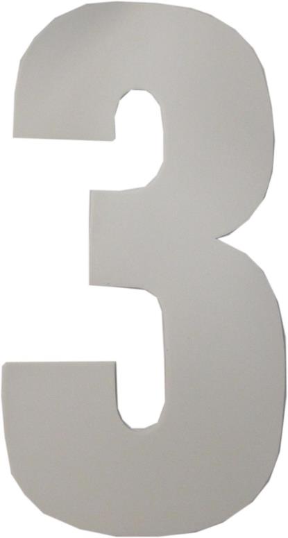 Picture of Competition Numbers White 7" '3' Matt (Per 10)