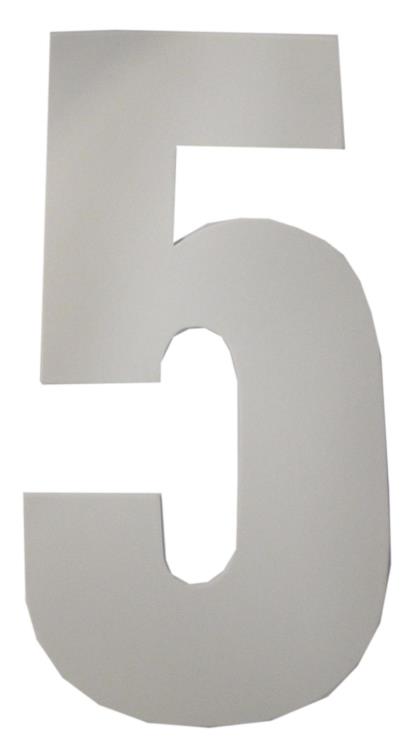 Picture of Competition Numbers White 7" '5' Matt (Per 10)