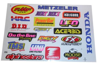 Picture of Stickers Assorted Small DID, UFO, Metzeler, Tsubaki, Kal-Gard (Per 5)