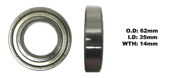 Picture of Bearing Koyo/JTEKT 6007ZZ (ID 35mm x OD 62mm x W 14mm)