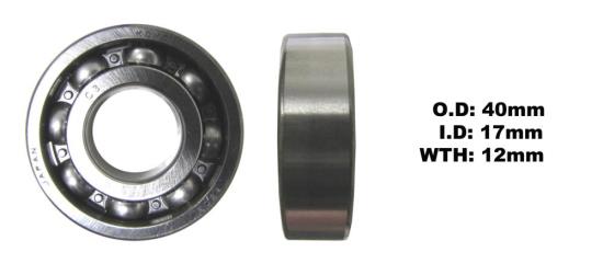 Picture of Bearing Koyo/JTEKT 6203 Open C3 (ID 17mm x OD 40mm x W 12mm)