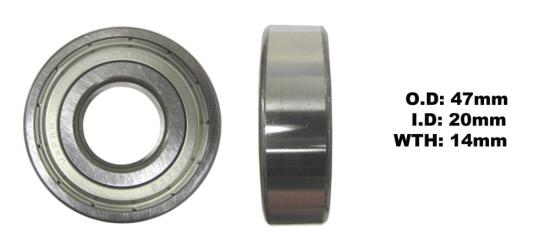 Picture of Bearing Koyo/JTEKT 6204 ZZ Metal Shield C3 (ID 20mm x OD 47mm x W 14mm