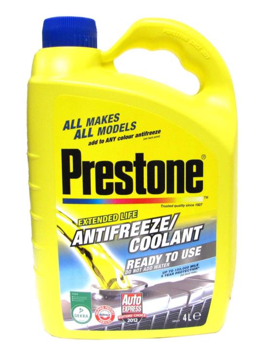 Picture of Prestone Ready To Use Coolant, Compatible With Any Colour Coolant. (4 Litres)