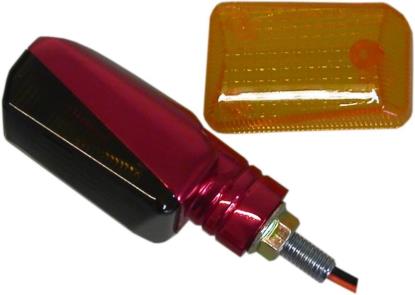 Picture of Complete Indicator Mini Red Aluminium Short With Amber & Smoked Lens
