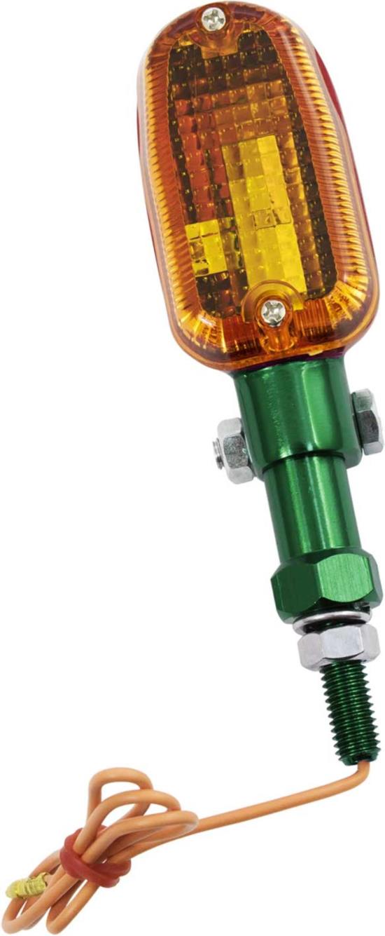 Picture of Indicator Medium Aluminium Green Long with Amber/Smoked Lens