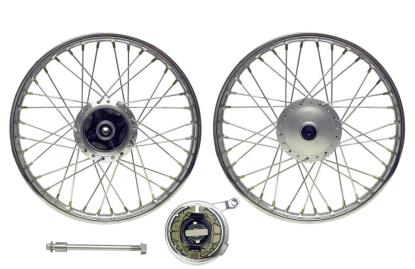 Picture of Front Wheel CG125 style drum with brake plate (Rim 1.40 x 18)