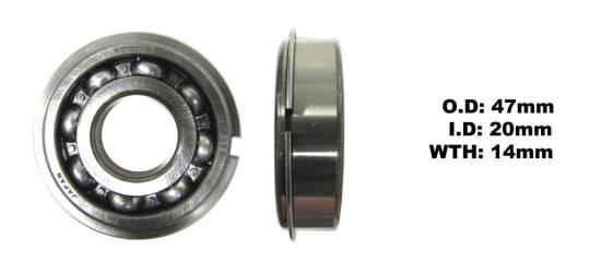 Picture of Bearing Koyo/JTEKT 6204NR (ID 20mm x OD 47mm x W 14mm)