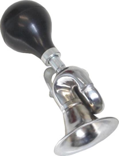 Picture of Horn Bulb Squeeze Type Curley with handlebar clamp