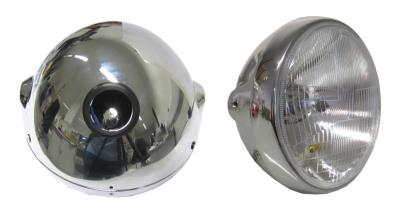 Picture of Headlight Round Chrome Complete Universal 7"Bowl Back