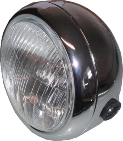 Picture of Headlight Round Chrome Complete 6' as fitted Suzuki GN125