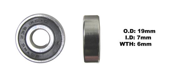 Picture of Bearing Koyo/JTEKT 607DDU (ID 7mm x OD 19mm x W 6mm)