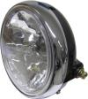 Picture of Headlight Round Black Complete Universal 7Clear"