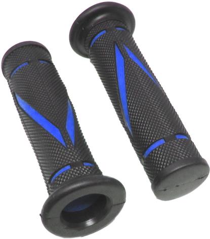 Picture of Grips Diamond Black with blue cut out to fit 7/8"Handlebar (Pair)