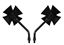Picture of Mirrors 10mm Maltese Cross Black Left and Right (Pair)