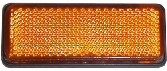 Picture of Reflector Amber Rectangle Bolt-on Black Rim 85mm x 30mm