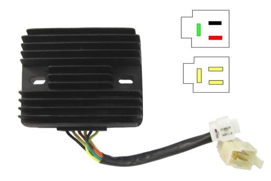 Picture of Regulator / Rectifer 6 Wire (3 Yellow, 1 Red, 1 Green & 1 Black)