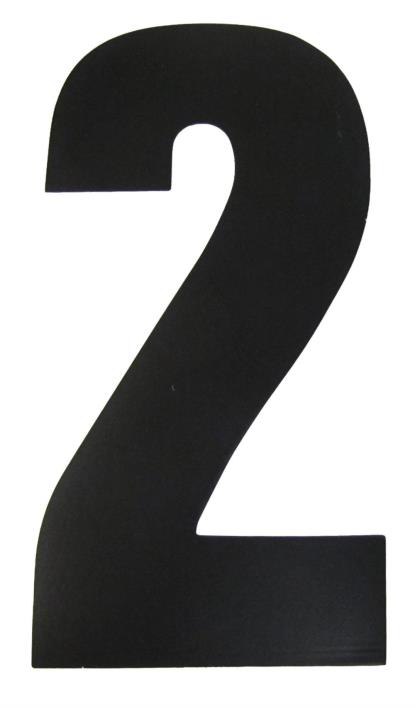 Picture of Competition Numbers Black 7" '2' Matt (Per 10)
