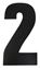 Picture of Competition Numbers Black 7" '2' Matt (Per 10)