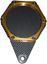Picture of Tax Disc Holder Hexagon Carbon Look 6 Studs Gold Rim