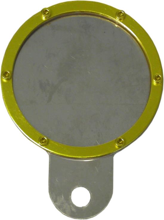 Picture of Tax Disc Holder Round Gold Rim 6 Studs Silver Backing