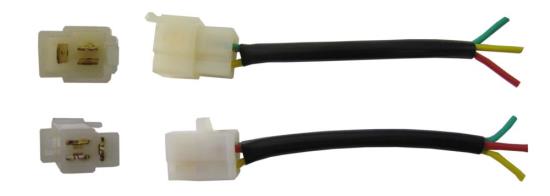 Picture of Plastic Connector 3 Pole Spade Male & Female Block with wire