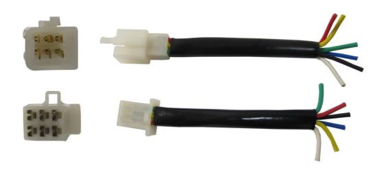 Picture of Plastic Connector 6 Pole Spade Male & Female Block with wire