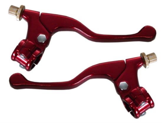 Picture of Lever Assembly Anodised Red No Mirror Boss (Pair)