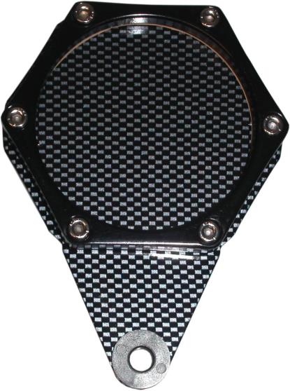 Picture of Tax Disc Holder Hexagon Carbon Look 6 Studs Black Rim