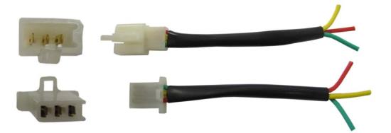 Picture of Plastic Connector 3 Pole Spade Male & Female Block with wire