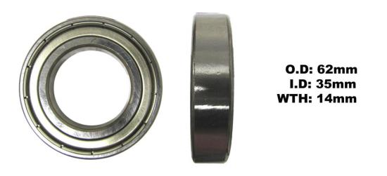 Picture of Bearing SNR 6007ZZ(I.D 35mm x O.D 62mm x W 14mm)