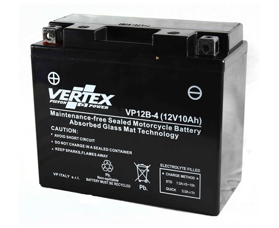 Picture of Vertex VP12B-4 Battery replaces CT12B-4, CT12B-BS 