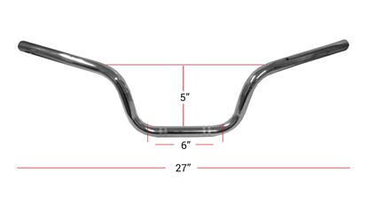 Picture of Handlebars 7/8' Chrome 4.75' Rise OE Style as fitted Yamaha YBR125