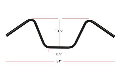 Picture of Handlebars 7/8' Black 13' Rise Wide Bottom