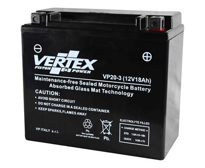 Picture of Vertex VP20-3 Battery CTX20L-BS CTX20HL-BS L:176 H:156 W:87 REF: YTX20