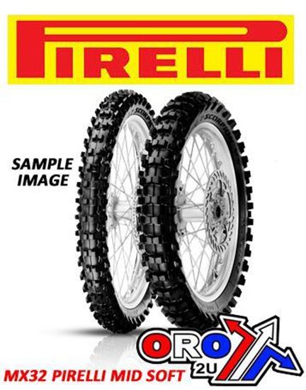 Picture of 21-80/100 MX32 MID SOFT PIRELLI TYRE 1662500 SCORPION