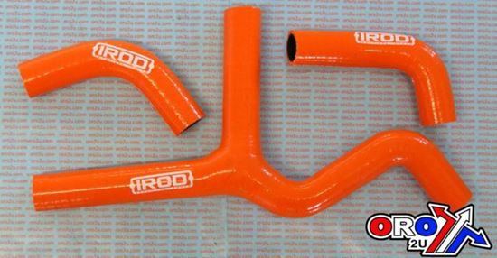 Picture of HOSE KIT/3 400-560 KTM 4STROKE SILICONE RADIATOR ORANGE